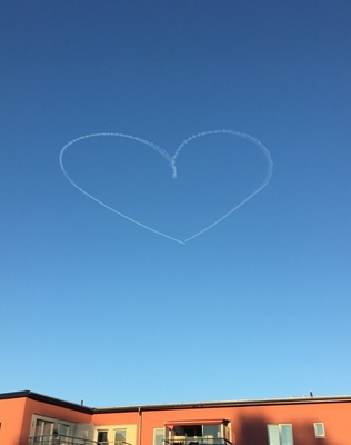 A heart in the sky