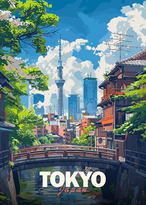 Poster di viaggio della città di Tokyo