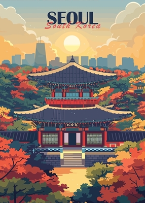 Seoul City Reiseposter