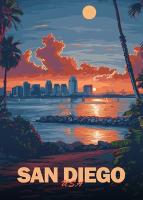 Cestovní plakát po městě San Diego