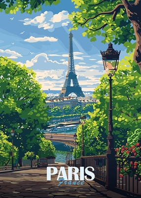 Póster de viaje de la ciudad de París