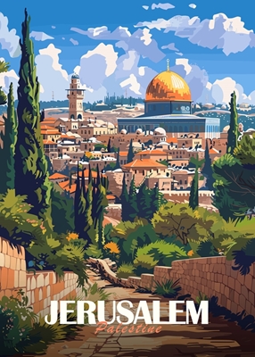 Cartaz de viagem da cidade de Jerusalém