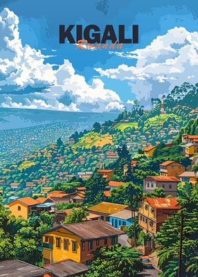 Affiche de voyage dans la ville de Kigali