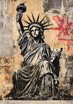 Broken Liberty Banksy-kunst