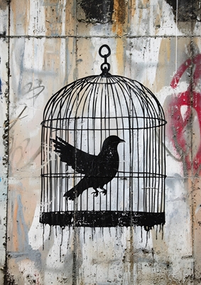 Libertad enjaulada: arte de Banksy