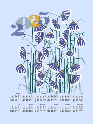 Kalender 2025 pastel lichtblauw