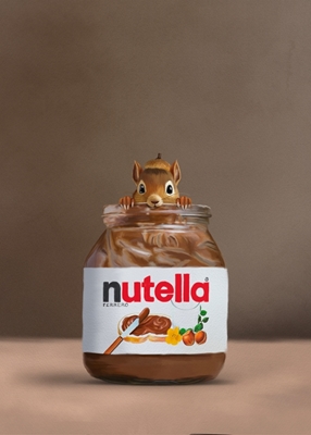 Orava Nutella-purkissa