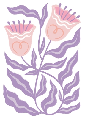 Cute retro purple tulips