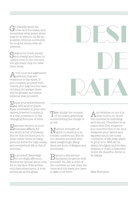 Poème Desiderata Max Ehrmann