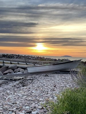 Zonsondergang bij Alvedsjö bodar