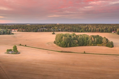 De gloed van de herfst over open gebieden