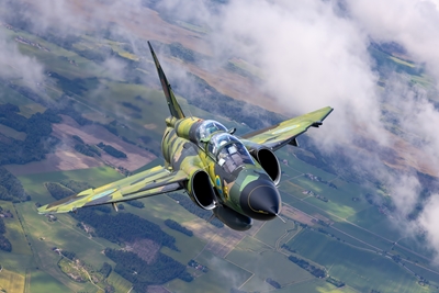 Viggen in the clouds