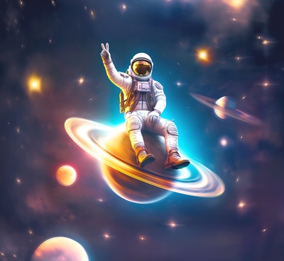 Astronaut Rider Planet