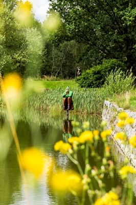 Aquarius guards fish pond