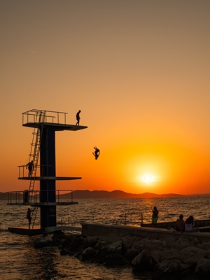 Tramonto in riva all'oceano