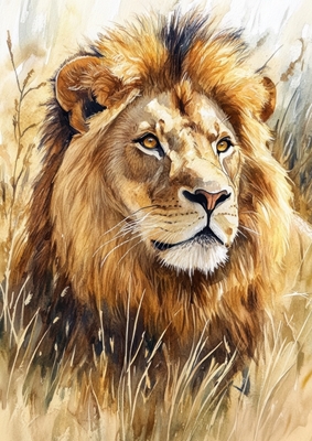 Lion in the Grass