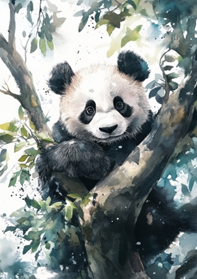 Panda dans les arbres