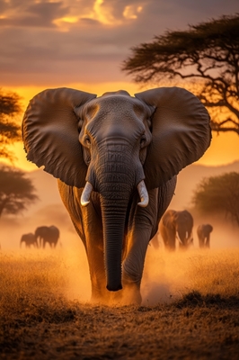 Elephant's Majesty at Dusk