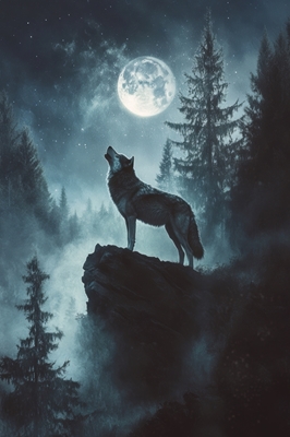 El canto del lobo a la luna