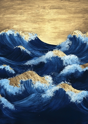 Art Deco Gold Waves 