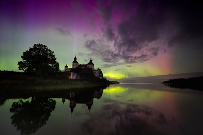 Schloss Läckö im Nordlicht