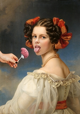 Woman with a lollipop