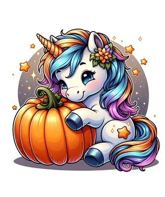 Unicornio con calabaza