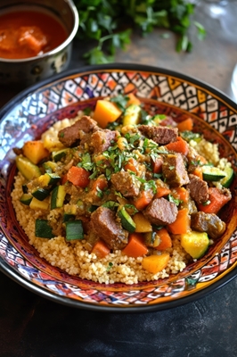 Cuscús argelino con verduras