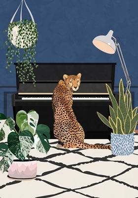 Cheetah playing piano #2410025