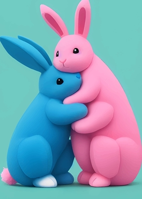 Pink And Blue Rabbit