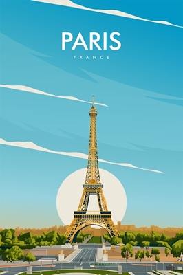 Póster de viaje de París Francia