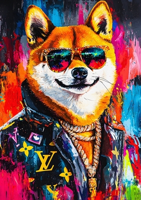 Pop-artowy mem Shiba Inu 