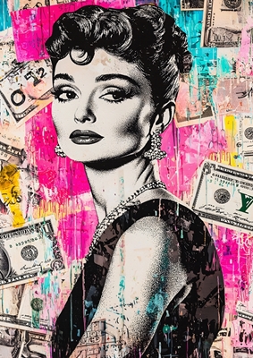 Arte pop Audrey Hepburn Dinheiro