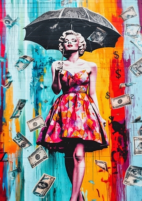 Marilyn Monroe Lluvia Dinero Arte