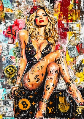 Pop art pin up ragazza Moda