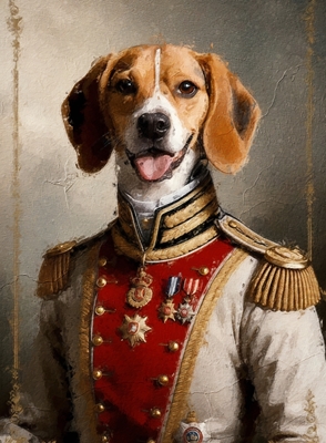 Beagle in Royal Portrait