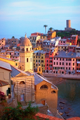 Solnedgang i Cinque Terre