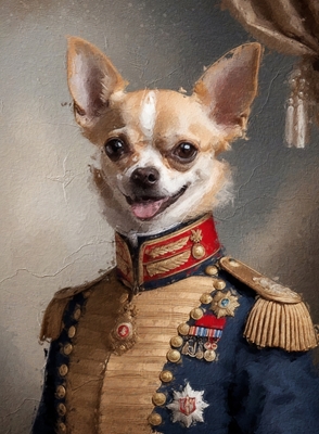 Chihuahua i kongelig uniform