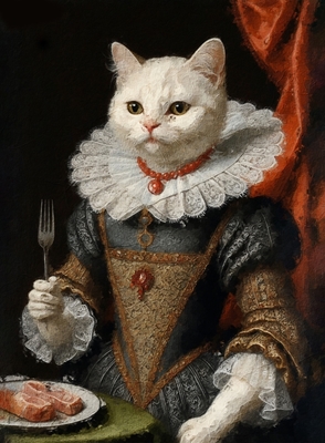 Chat noble en costume royal