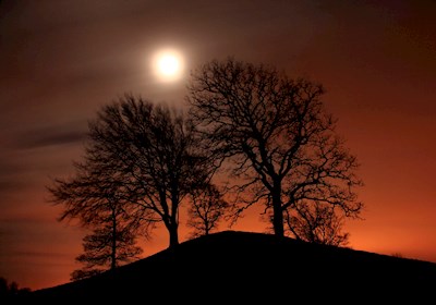 De heuvel van Ivar in maanlicht