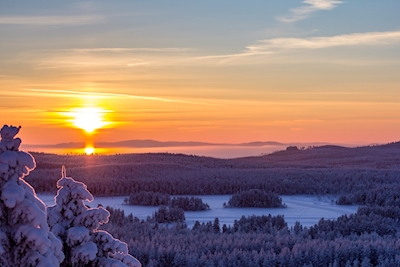 Solnedgång över Dalaskog