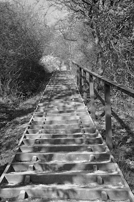 De trap, zwart-wit