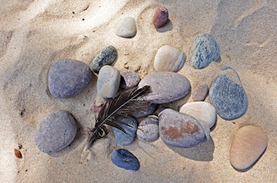Soft stones on the beach