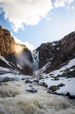 The Njupeskär waterfall