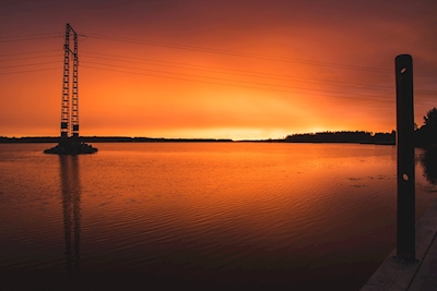 Wschód słońca w mieście Piteå