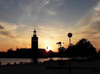 Sunset at Stockholm City Hall