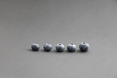 Blueberries in a row