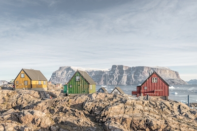 Värikkäitä taloja Grönlannissa