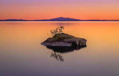 Sunset in calm water