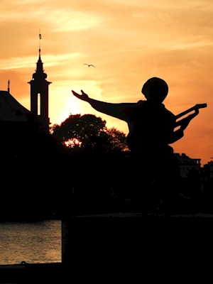 Het silhouet van Taube in Stockholm